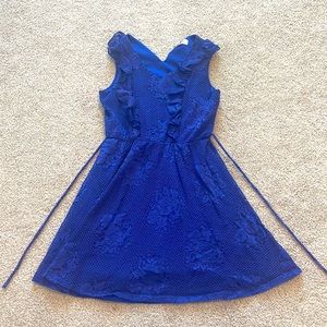 Fit to flare lace and eyelet dress